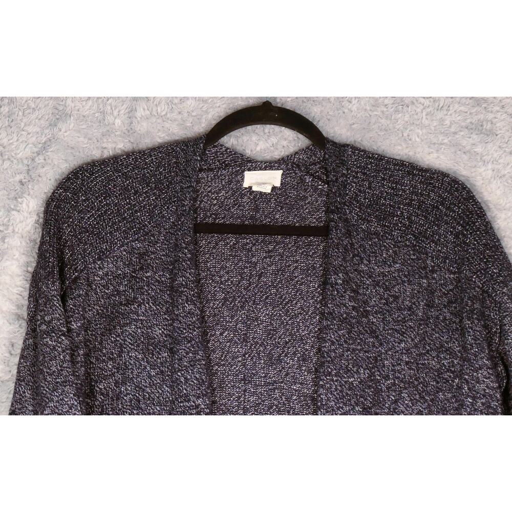Caslon Cardigan Sweater Womens Small Blue Long Duster Open Front Pockets Knit - Picture 3 of 11